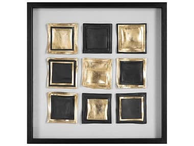 Uttermost Fair And Square Gold Leaf / Satin Black Shadow Box UT04303
