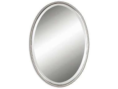 Uttermost Sherise 22 x 32 Brushed Nickel Oval Wall Mirror UT01102B