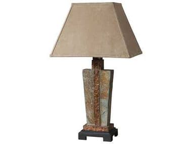 Uttermost Slate Accent Hammered Copper Rectangle Bell Shade Buffet Lamp UT263221