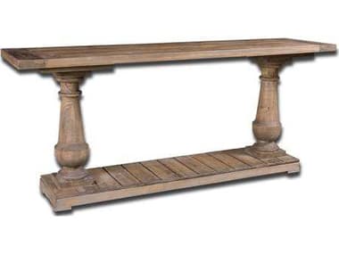 Uttermost Stratford Rustic 87&quot; Rectangular Wood Stony Gray Console Table UT24250