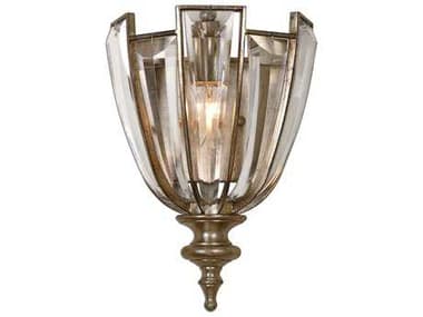 Uttermost Vicentina 12" Tall 1-Light Burnished Silver Champagne Crystal Wall Sconce UT22494
