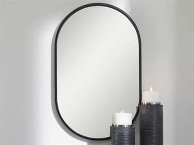 Uttermost Varina Satin Black 20''W x 32''H Oval Wall Mirror UT09735