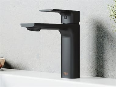 Vigo Davidson Matte Black 1-Handle Vessel Bathroom Faucet VIVG01043MB