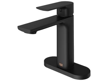 Vigo Davidson Matte Black 1-Handle Vessel Bathroom Faucet with Deck Plate VIVG01043MBK1
