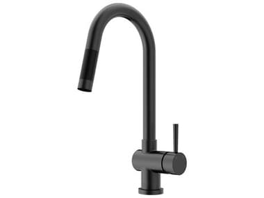 Vigo Gramercy Matte Black 1-Handle Deck Mount Pull-Down Kitchen Faucet VIVG02008MB