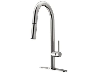 Vigo Greenwich Stainless Steel 1-Handle Deck Mount Pull-Down Kitchen Faucet with Deck Plate VIVG02029STK1