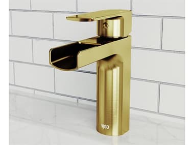 Vigo Ileana Matte Brushed Gold Bathroom Faucet VIVG01042MG