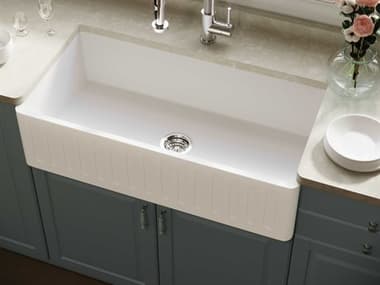 Vigo Matte Stone White 36'' Rectangular Single-Basin Undermount Farmhouse Kitchen Sink VIVGRA3618CS