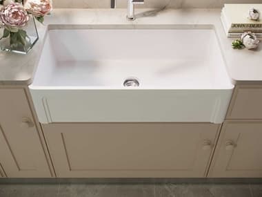 Vigo Matte Stone White 36'' Rectangular Single-Basin Undermount Casement-Front Farmhouse Kitchen Sink VIVGRA3618SL