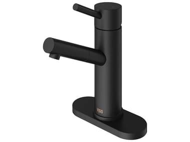 Vigo Noma Matte Black 1-Handle Vessel Bathroom Faucet with Deck Plate VIVG01009MBK1