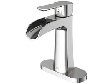 Vigo Paloma Brushed Nickel 1-Handle Waterfall Vessel Bathroom Faucet with Deck Plate VIVG01041BNK1