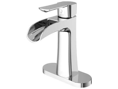 Vigo Paloma Chrome 1-Handle Waterfall Vessel Bathroom Faucet with Deck Plate VIVG01041CHK1