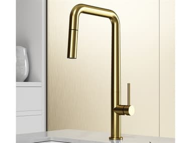 Vigo Parsons Matte Brushed Gold Pull-Down Dual Action Kitchen Faucet VIVG02031MG