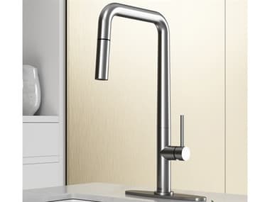 Vigo Parsons Stainless Steel Pull-Down Kitchen Faucet with Deck Plate VIVG02031STK1