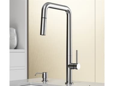 Vigo Parsons Stainless Steel Pull-Down Kitchen Faucet with Soap Dispenser VIVG02031STK2