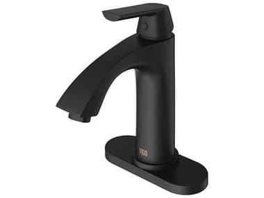 Vigo Penela Matte Black 1-Handle Vessel ADA Bathroom Faucet with Deck Plate VIVG01028MBK1