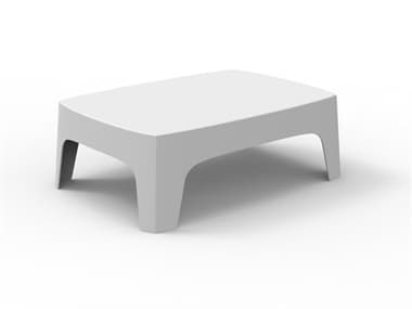 Vondom Solid 39" Rectangular Plastic White Matte Coffee Table VON55026WHITE