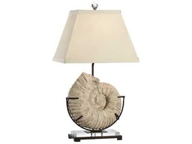 Wildwood Ammonite Natural White Stone Light Taupe Silkette Off Buffet Lamp WL13140