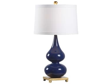 Wildwood Whitney Cadet Blue Off White Linen Buffet Lamp WL60706