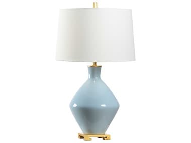 Wildwood Skylar Sky Blue Off White Linen Buffet Lamp WL60752