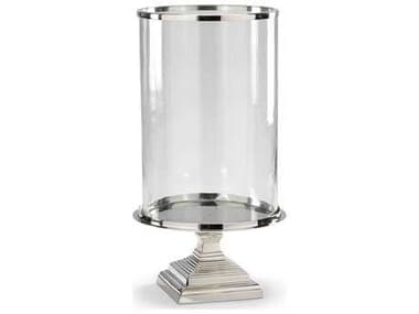 Wildwood Square Base Hurricane Cast Alloy Silver Candle Holder WL300595