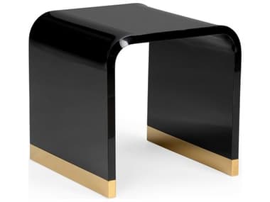 Wildwood Black Acrylic 17" Square Plastic Polished Brass End Table WL490547