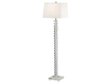 Wildwood Stacked Crystals 63" Tall Clear Off White Silkette Nickel Floor Lamp WL22309