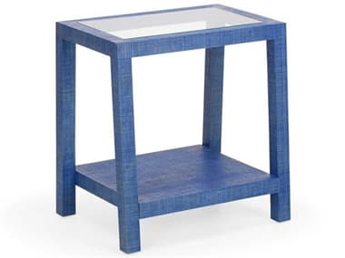 Wildwood Gaston 24" Rectangular Glass Blue End Table WL490521