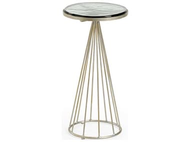 Wildwood Green / Antique Silver 11'' Wide Round Pedestal Table WL490337