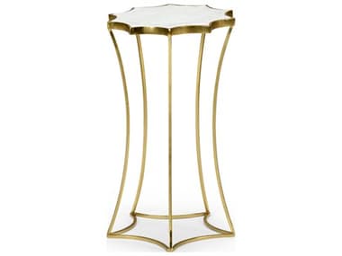 Wildwood Star 13" Round Marble Antique Gold Leaf End Table WL490050