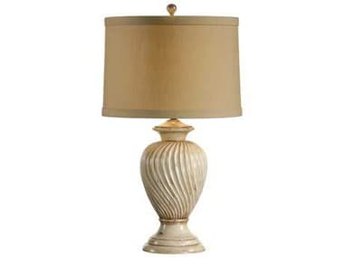 Wildwood Swirled Composite In Old Worn White Urn Table Lamp WL11875