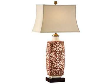 Wildwood Pattern Crackle Earthenware Ceramic Embroidered Bottle Buffet Lamp WL12508