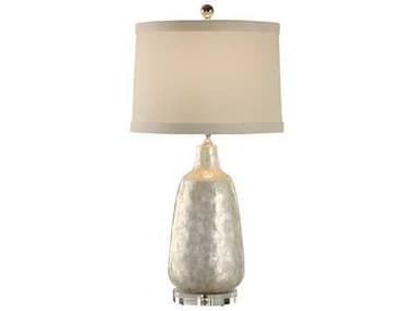 Wildwood Shell Covered Urn Natural Capiz Off White Silkette Table Lamp WL13132