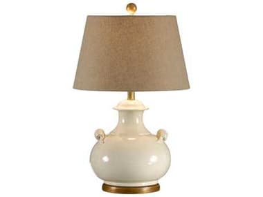 Wildwood Niccolo Ivory White Natural Linen Gold Buffet Lamp WL17707