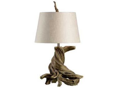 Wildwood Olmsted Oak Wood Natural Linen Buffet Lamp WL23309