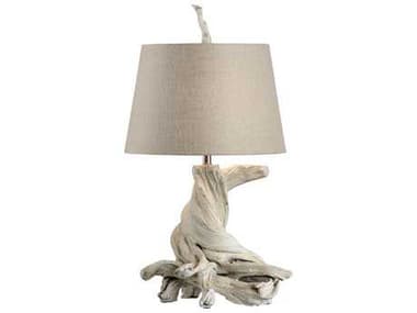 Wildwood Olmsted Antique Whitewash Natural Linen Buffet Lamp WL23328