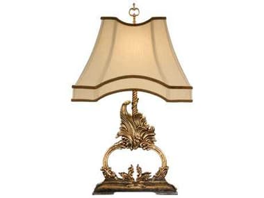 Wildwood Gold Metal Leaf Old Silver Faux Wood Gilt Flourish Table Lamp WL46863