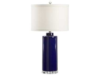 Wildwood Edith Royal Blue Cream Linen Buffet Lamp WL46957