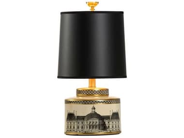Wildwood Architectural Stroll Cream Black Gold Paper Table Lamp WL60996