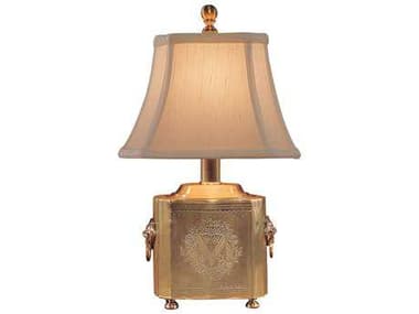 Wildwood Tea Box Antique Patina Bone Silkette Brass Table Lamp WL789