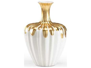 Wildwood Gold Neck Bottle Gold On Fired Ceramic Vase WL296103