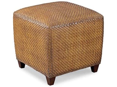 Woodbridge Hassek 18&quot; Umber Brown Leather Upholstered Ottoman WBF723703
