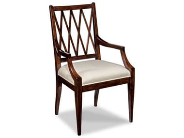 Woodbridge Addison Hardwood Brown Fabric Upholstered Arm Dining Chair WBF713714