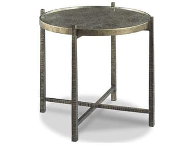 Woodbridge Angelina 26" Round Glass Eglimose Antique Bronze End Table WBF124456