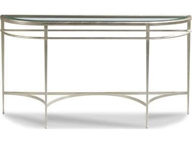 Woodbridge Madeleine 60&quot; Demilune Glass Silver Leaf Console Table WBF312751
