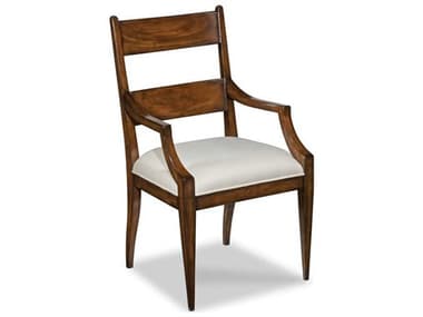 Woodbridge Dalton Hardwood Brown Fabric Upholstered Arm Dining Chair WBF713311