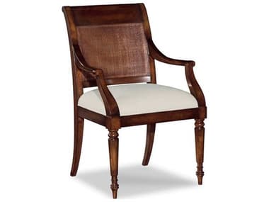 Woodbridge Birch Wood Brown Fabric Upholstered Arm Dining Chair WBF706501