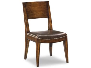 Woodbridge Leather Side Hardwood Brown Upholstered Dining Chair WBF708611