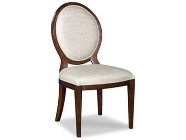 Woodbridge Oval Back Side Hardwood Brown Fabric Upholstered Dining Chair WBF723103