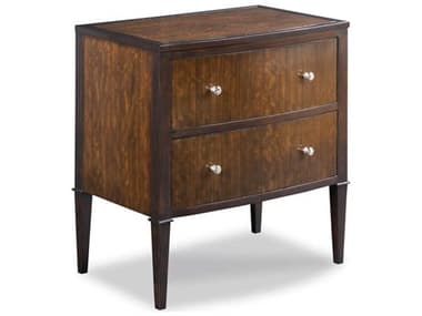 Woodbridge Bow Front 26" Wide 2-Drawers Brown Mahogany Wood Chest Nightstand WBF121205
